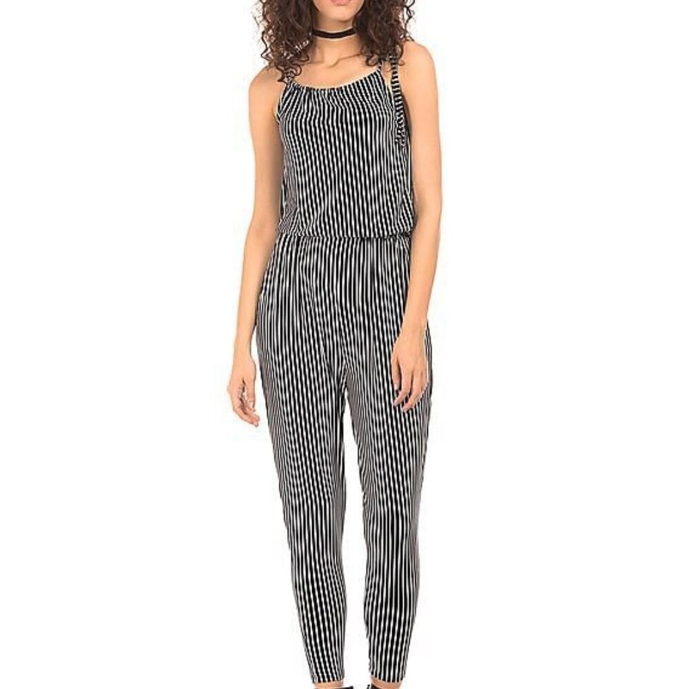 Ed Hardy striped down halter jumpsuit size S